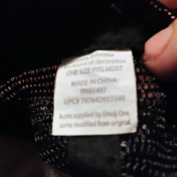 Emoji Pattern Black Trucker Hat     (0995) - Picture 3 of 5